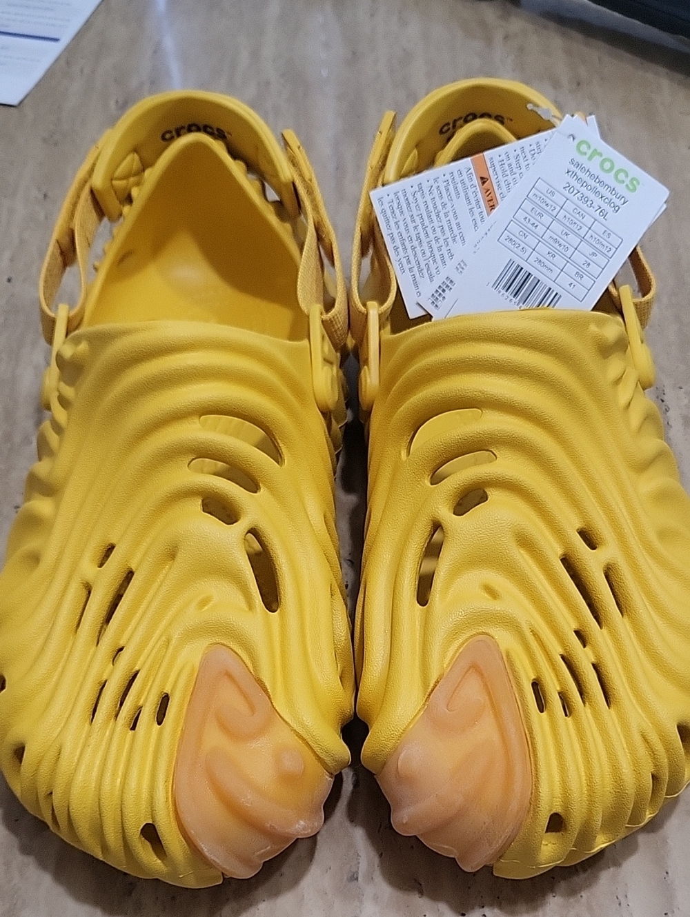 CROCS Mens' Yellow Slip-On WaveVent Water Clogs